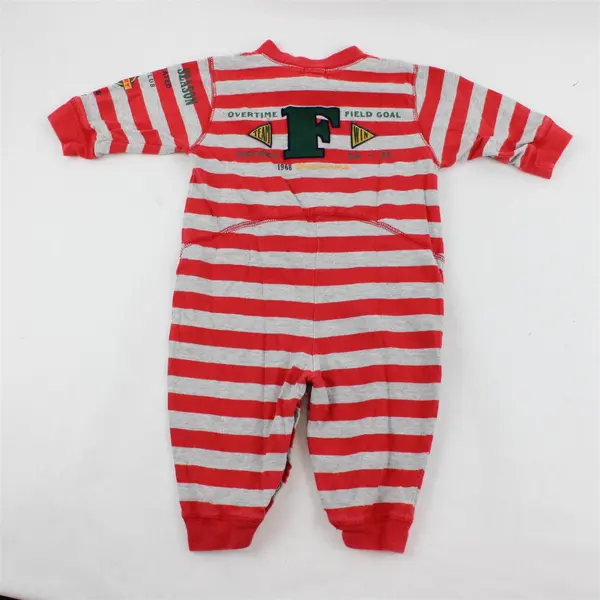 GAP Ball Club Red and Gray Striped One-Piece Baby's Medium 6-12M