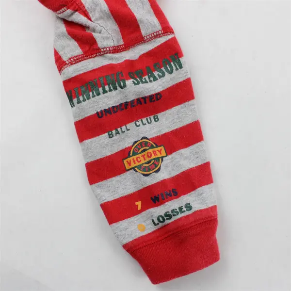 GAP Ball Club Red and Gray Striped One-Piece Baby's Medium 6-12M