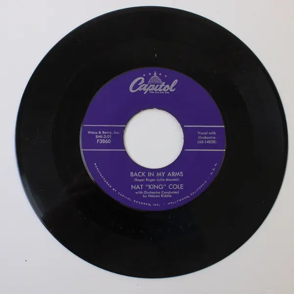 Nat King Cole - Angel Smile / Back In My Arms 7" Vinyl Record