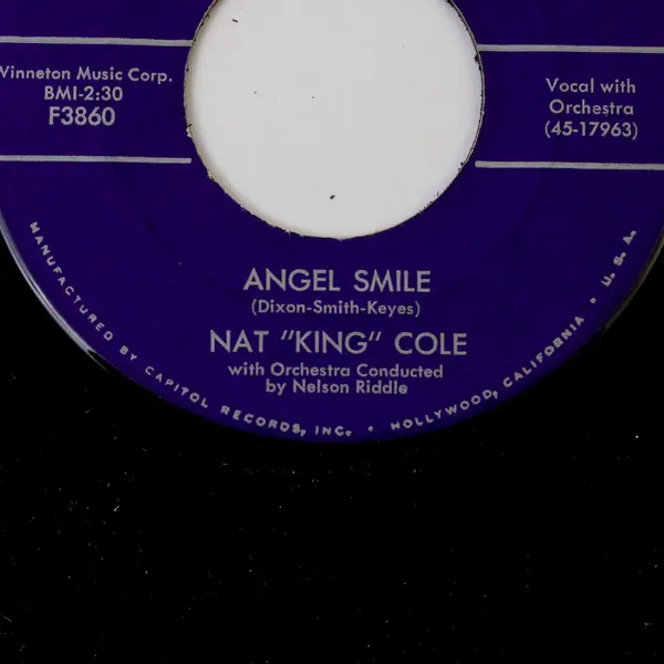 Nat King Cole - Angel Smile / Back In My Arms 7" Vinyl Record