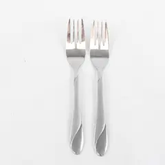 Lot of Two Stainless Swirl Sand Salad Forks by Home -  FLAWED 