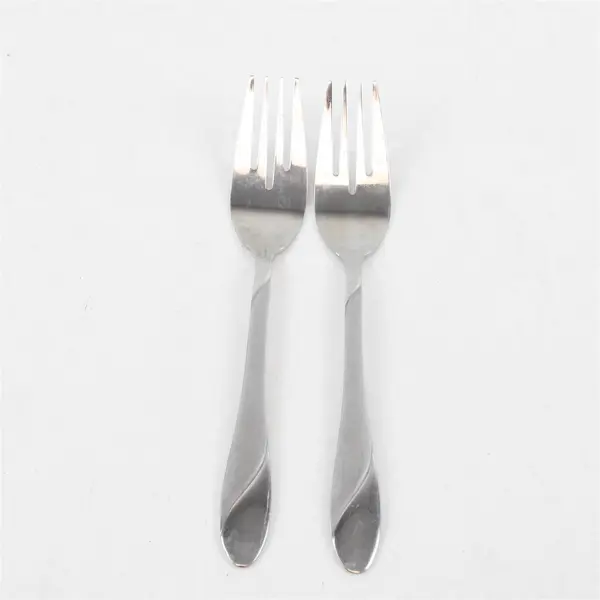 Lot of Two Stainless Swirl Sand Salad Forks by Cambridge -  FLAWED 