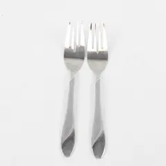 Lot of Two Stainless Swirl Sand Salad Forks by Cambridge -  FLAWED 