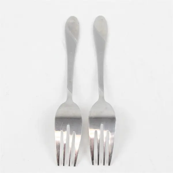 Lot of Two Stainless Swirl Sand Salad Forks by Cambridge -  FLAWED 