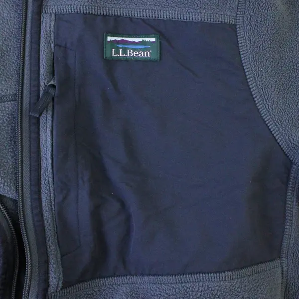 L.L. Bean Solid Blue Fleece Zip Up Hoodie 100% Polyester Men's Size L Tall