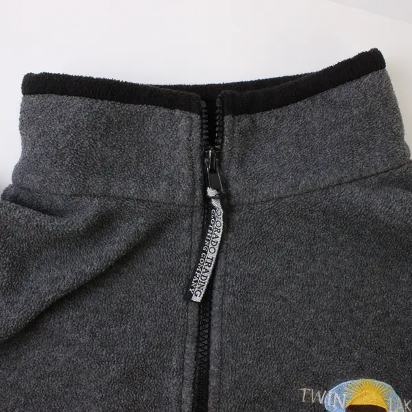 A.A.E. Gray "Twin Lakes Christian" Fleece Zip Up Jacket 100% Polyester Men's XL