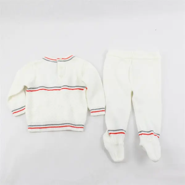 VTG Baby Togs 2-Piece White Knit Sweater and Pants Set 6-9 Months