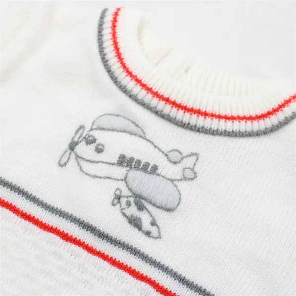 VTG Baby Togs 2-Piece White Knit Sweater and Pants Set 6-9 Months