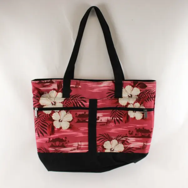 Hawaii Spirit Tropical Hibiscus Tote Bag Pink Mauve Women's Handbag