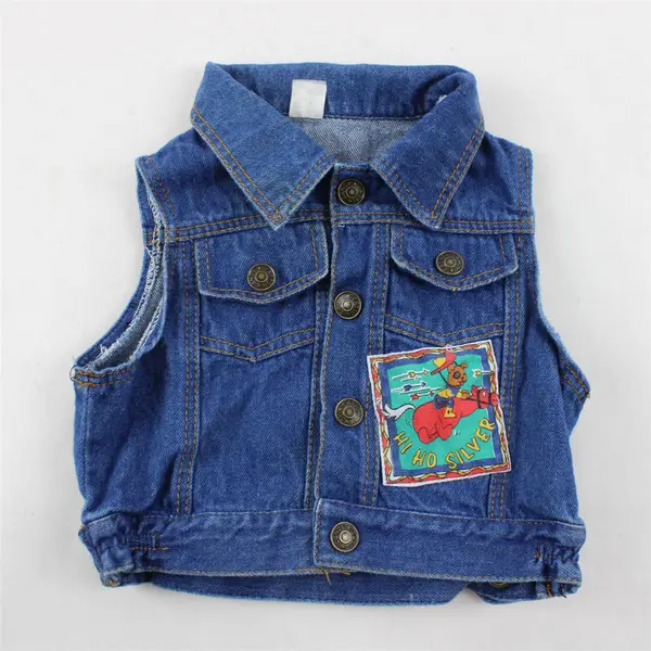 Vintage Cowboy Puppy Dog Denim Vest Baby's Size 18 Months