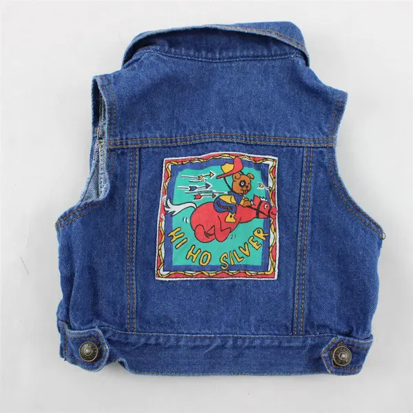 Vintage Cowboy Puppy Dog Denim Vest Baby's Size 18 Months
