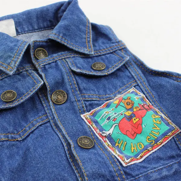 Vintage Cowboy Puppy Dog Denim Vest Baby's Size 18 Months