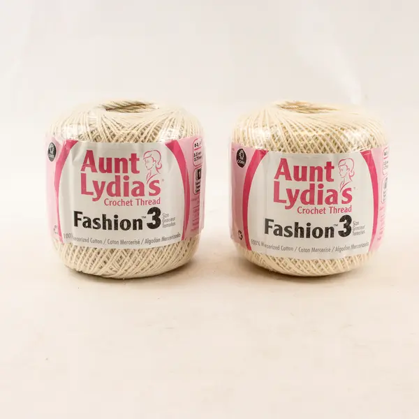 Lot of 4 Skeins of Crochet Thread - Blue & Cream, New 