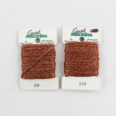 Lot of 2 Vintage Cards of Carat Madeira metallic thread, 5m Brown #9724
