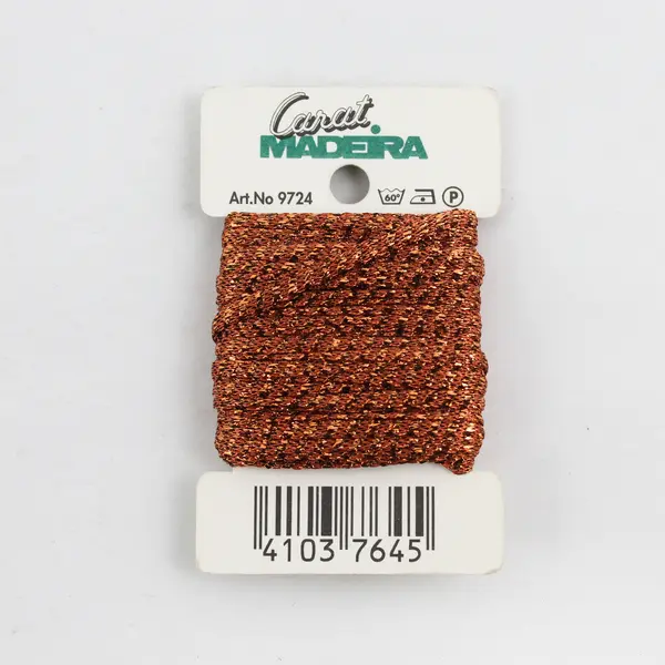 Lot of 2 Vintage Cards of Carat Madeira metallic thread, 5m Brown #9724