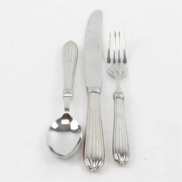 Lot of 3 Retroneu Alexandria Knife 9.5" Dinner Fork 7.5" Oval Soup Spoon 7.5" 