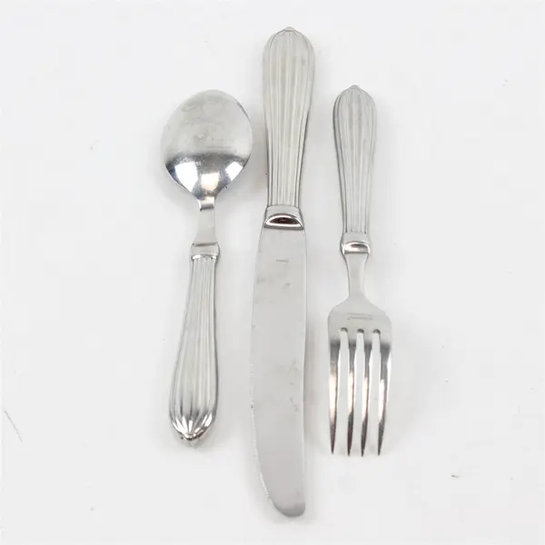 Lot of 3 Retroneu Alexandria Knife 9.5" Dinner Fork 7.5" Oval Soup Spoon 7.5" 