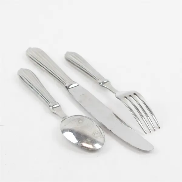 Lot of 3 Retroneu Alexandria Knife 9.5" Dinner Fork 7.5" Oval Soup Spoon 7.5" 