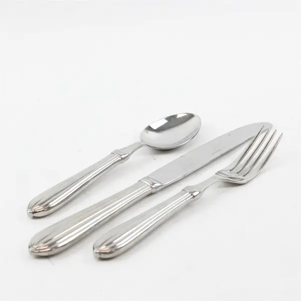 Lot of 3 Retroneu Alexandria Knife 9.5" Dinner Fork 7.5" Oval Soup Spoon 7.5" 