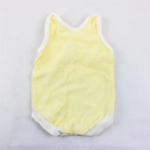 VTG Giraffe Design Pale Yellow Sleeveless Terrycloth One-Piece Baby's Size Small