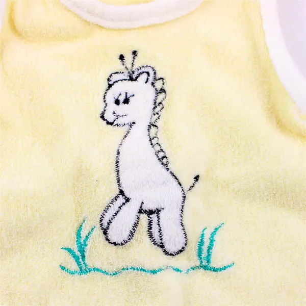 VTG Giraffe Design Pale Yellow Sleeveless Terrycloth One-Piece Baby's Size Small