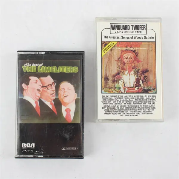 Lot of 2 Cassette Tapes - Woody Guthrie & The Limeliters - Good, Untested