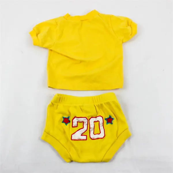 Vintage Car Applique Bright Yellow Outfit Baby's Size 0/6M