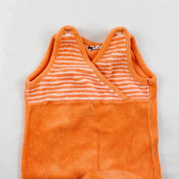 Petit Bateau Coral Orange Terrycloth Sleeveless Footed One-Piece Baby's 3 Months