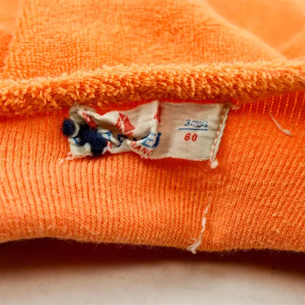 Petit Bateau Coral Orange Terrycloth Sleeveless Footed One-Piece Baby's 3 Months