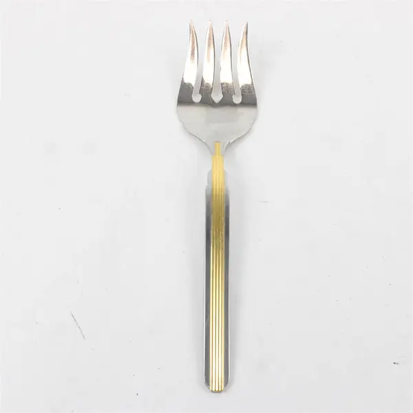 Retroneu Empire State Gold Stainless Steel 8.5in Serving Fork
