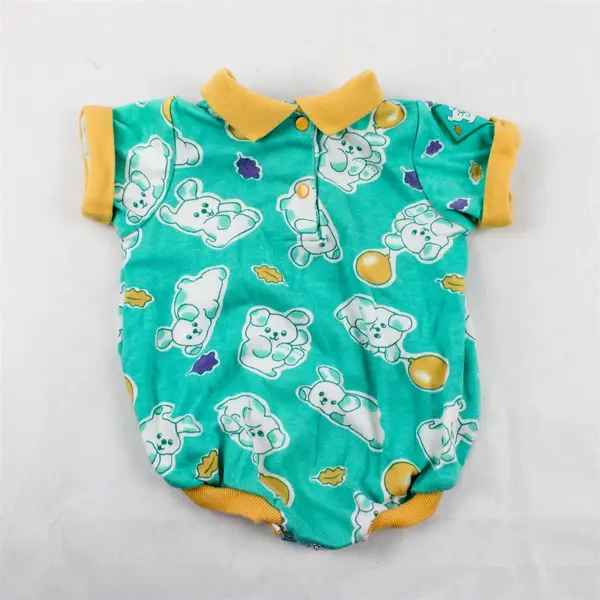 Vintage Bright Future Green Puppy Print 2 Pc Outfit Baby's 0-3 Mo