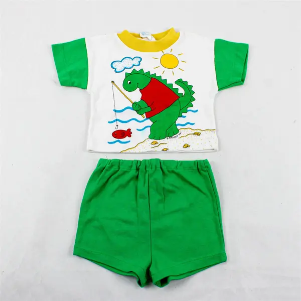 Vintage Take Ten 2-Pc Fishing Dinosaur Graphic Outfit Baby's Size 3-6 Months