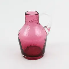 Pilgrim Glass Hand Blown Jug Shaped Cranberry Bud Vase 4"