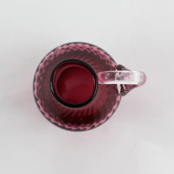 Pilgrim Glass Hand Blown Jug Shaped Cranberry Bud Vase 4"