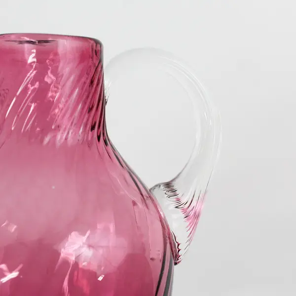 Pilgrim Glass Hand Blown Jug Shaped Cranberry Bud Vase 4"
