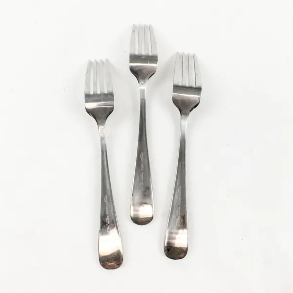 Lot of 3 18/0 Stainless Amazon Basics Salad Forks Made in China