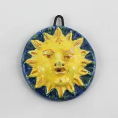 Caltagirone Ceramiche S. Floridia  Sun Wall Decoration Made In Italy 2.75"