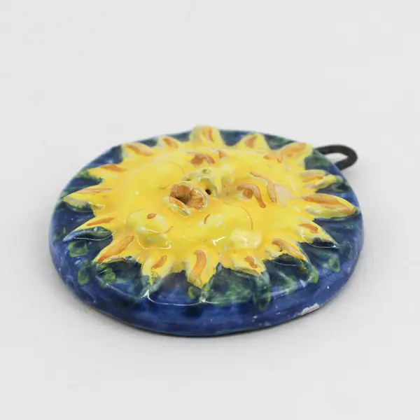 Caltagirone Ceramiche S. Floridia  Sun Wall Decoration Made In Italy 2.75"