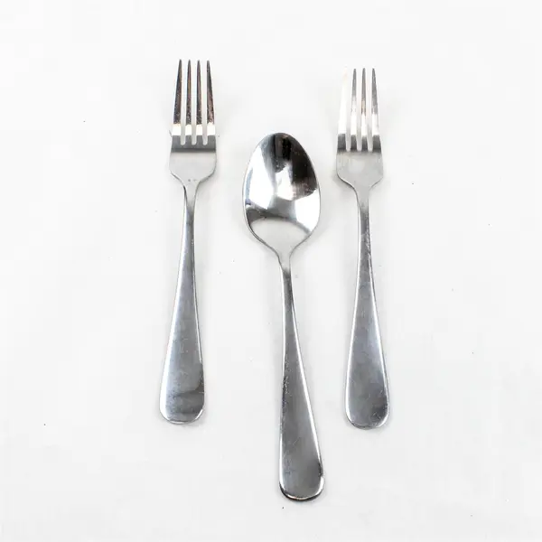 Lot of Three Amazon Basics 18/0 Flatware - 2 Dinner Forks, 1 Tablespoon