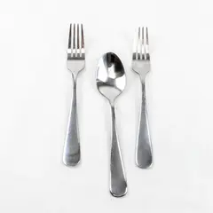 Lot of Three Amazon Basics 18/0 Flatware - 2 Dinner Forks, 1 Tablespoon
