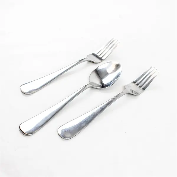 Lot of Three Amazon Basics 18/0 Flatware - 2 Dinner Forks, 1 Tablespoon