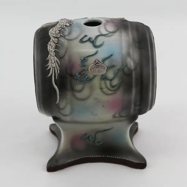 Vintage Japanese Dragonware Moriage Sake Keg Barrel-Shaped Decanter Hand Painted