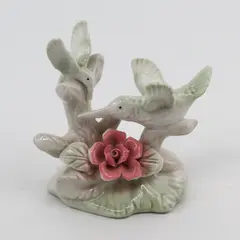 K's Collection Porcelain Hummingbirds And Flower Figurine