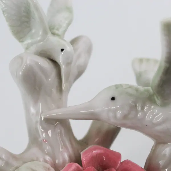 K's Collection Porcelain Hummingbirds And Flower Figurine