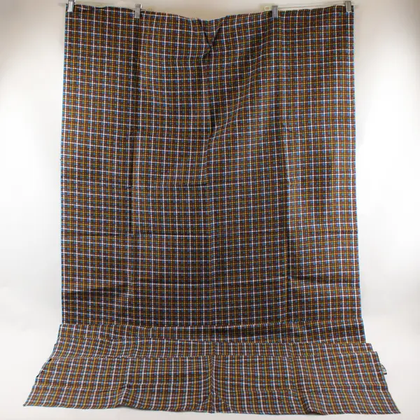 Plaid W Pattern Fabric Blue Yellow White 36 x 51.5 in Sewing Craft