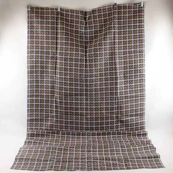 Plaid W Pattern Fabric Blue Yellow White 36 x 51.5 in Sewing Craft