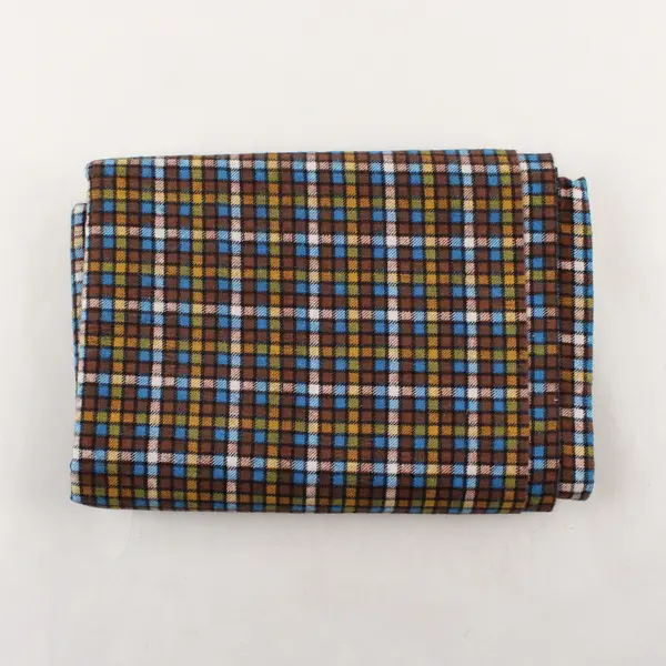 Plaid W Pattern Fabric Blue Yellow White 36 x 51.5 in Sewing Craft