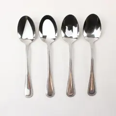 Lot of 4 Roberts & Belk 18/10 Stainless Steel Tablespoons Continental Bead