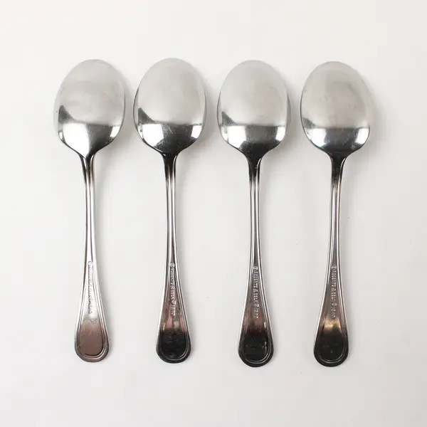 Lot of 4 Roberts & Belk 18/10 Stainless Steel Tablespoons Continental Bead