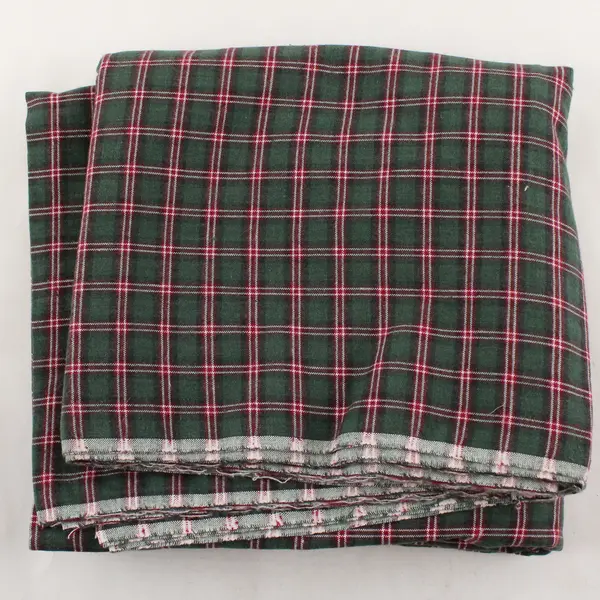 Green Red White Tartan Plaid Fabric 36x60in Cut Crafts Quilting Sewing